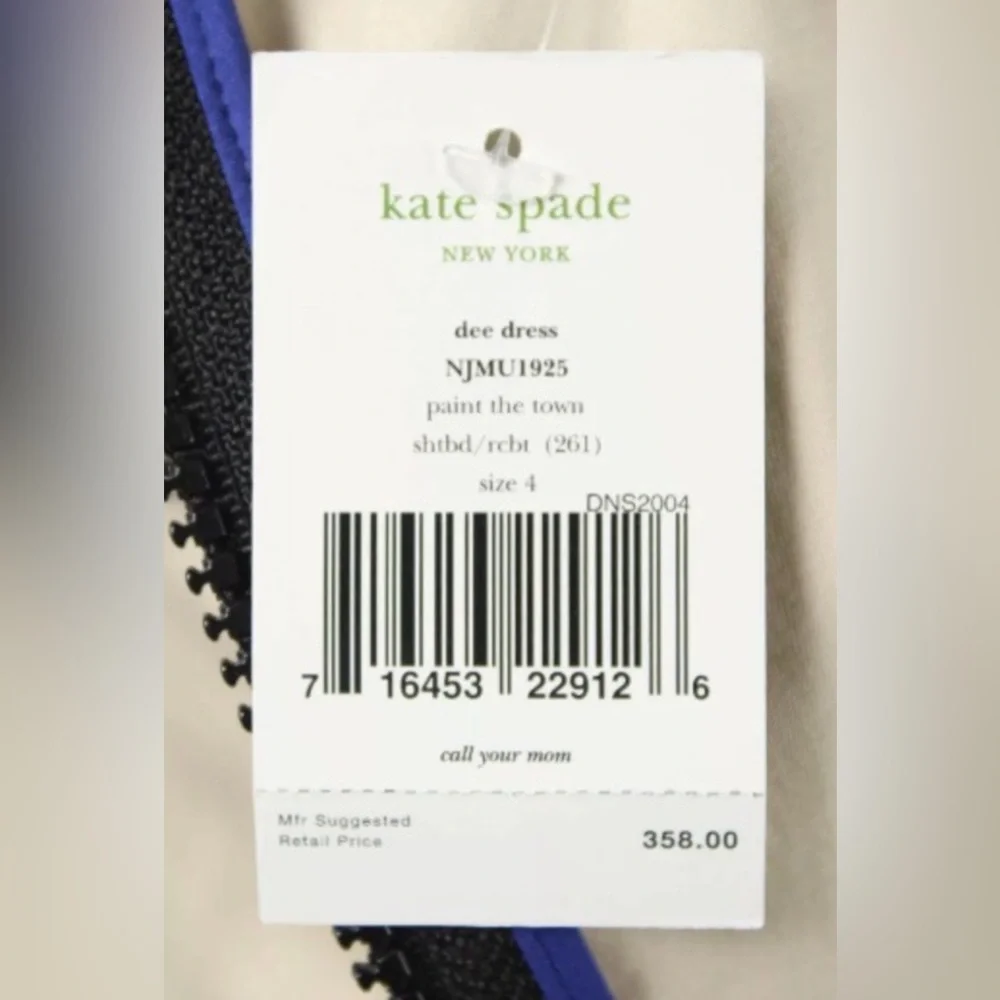 Kate Spade Classic Fit & Flare Dress • Size 8 • Vintage Two-Tone Blue & Cream